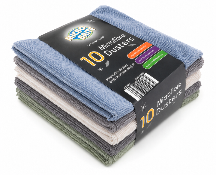 Micro Brite Microfibre Dusters 10Pack, Soft Lint-Free Cleaning Cloths