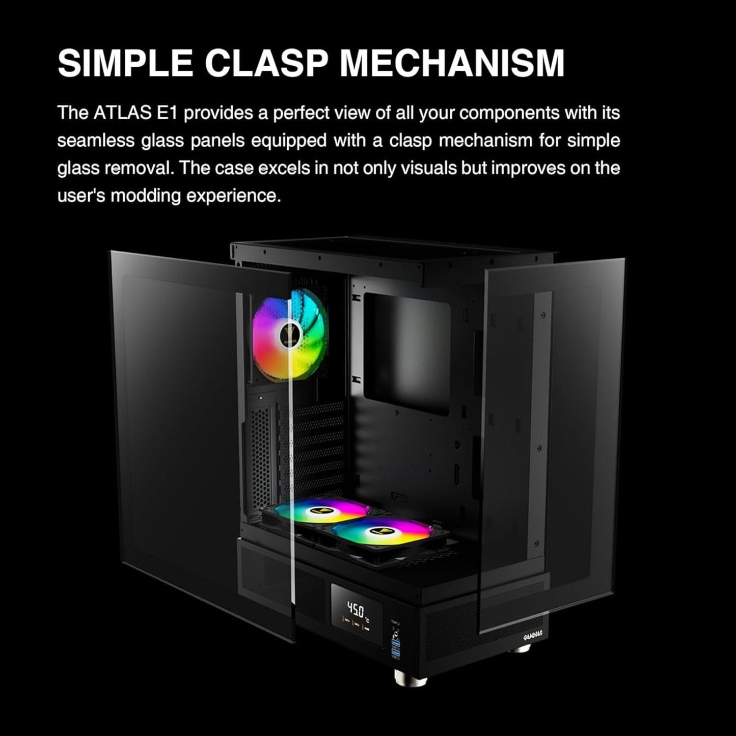 GAMDIAS Atlas E1 ATX Mid-Tower Gaming Case 3 x 120mm ARGB Fans
