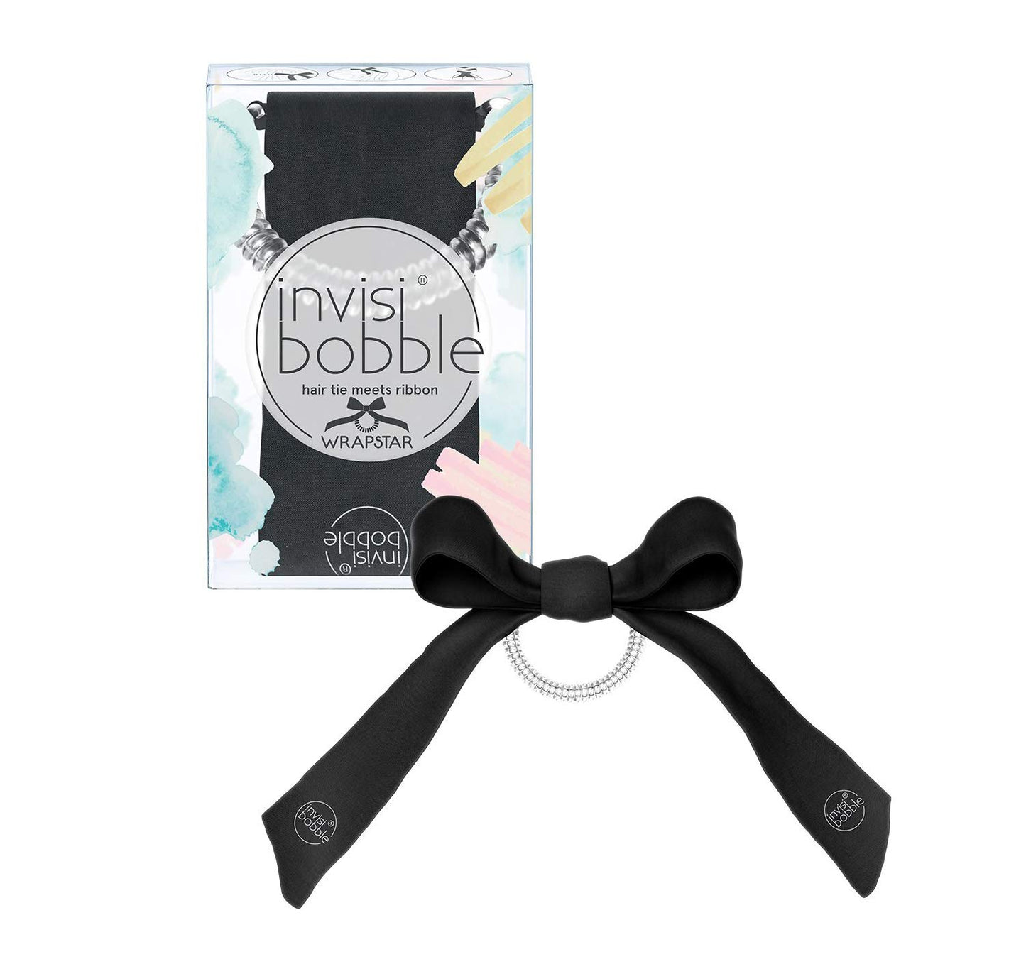 INVISIBOBBLE Wrapstar Elastic Hair Tie in Black x 5 Packs for Various Hairstyles