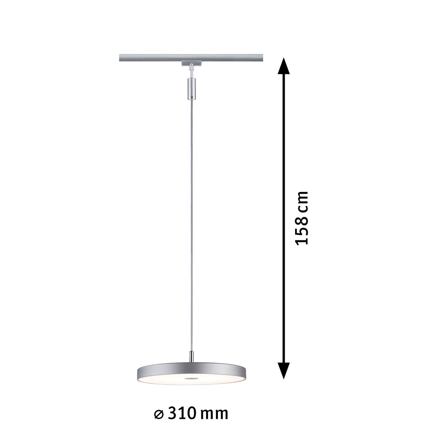 Paulmann Hildor URail LED Pendant 15W 3000K Chrome Matt Dimmable