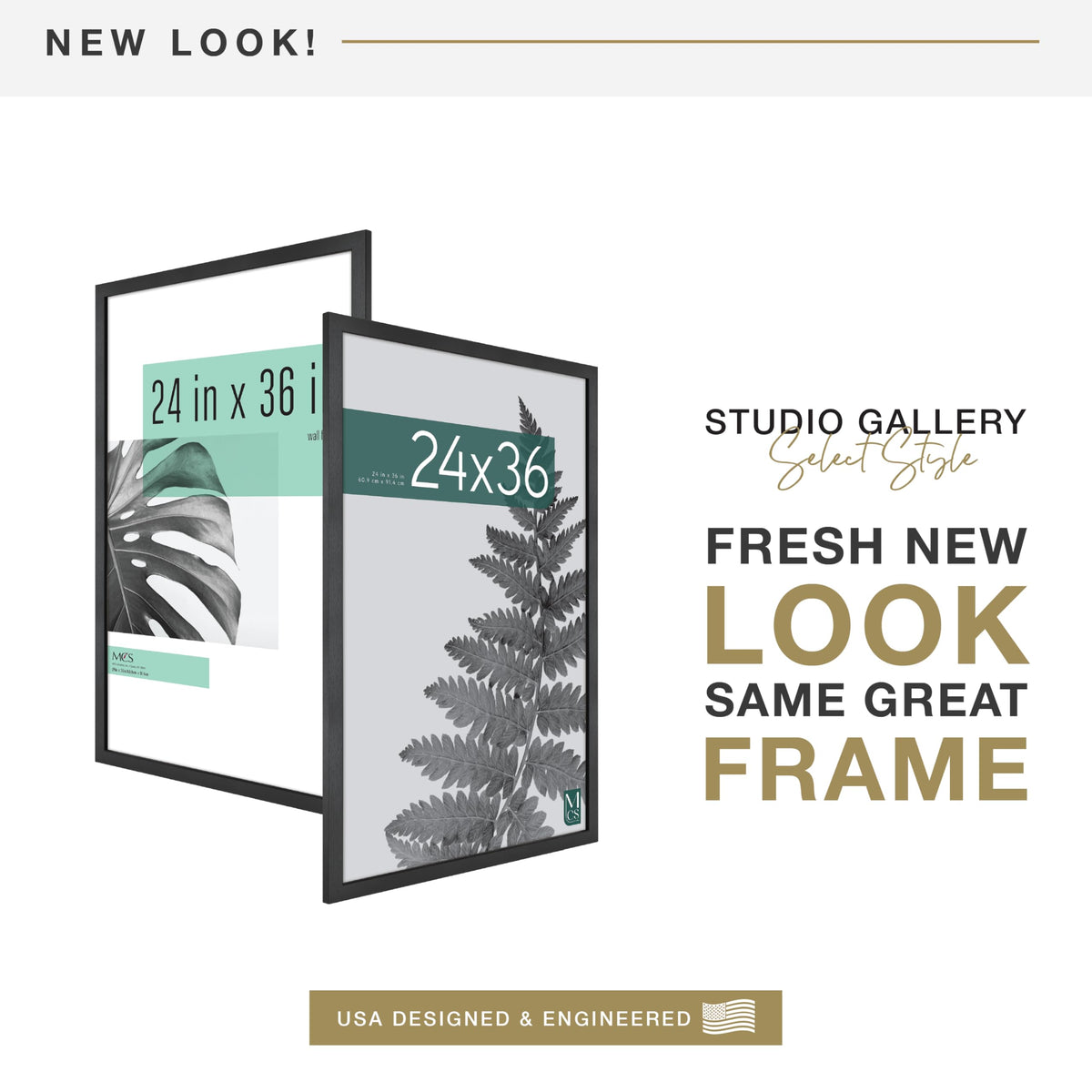 MCS Studio Gallery Frame Black 24x36 Picture Poster Art