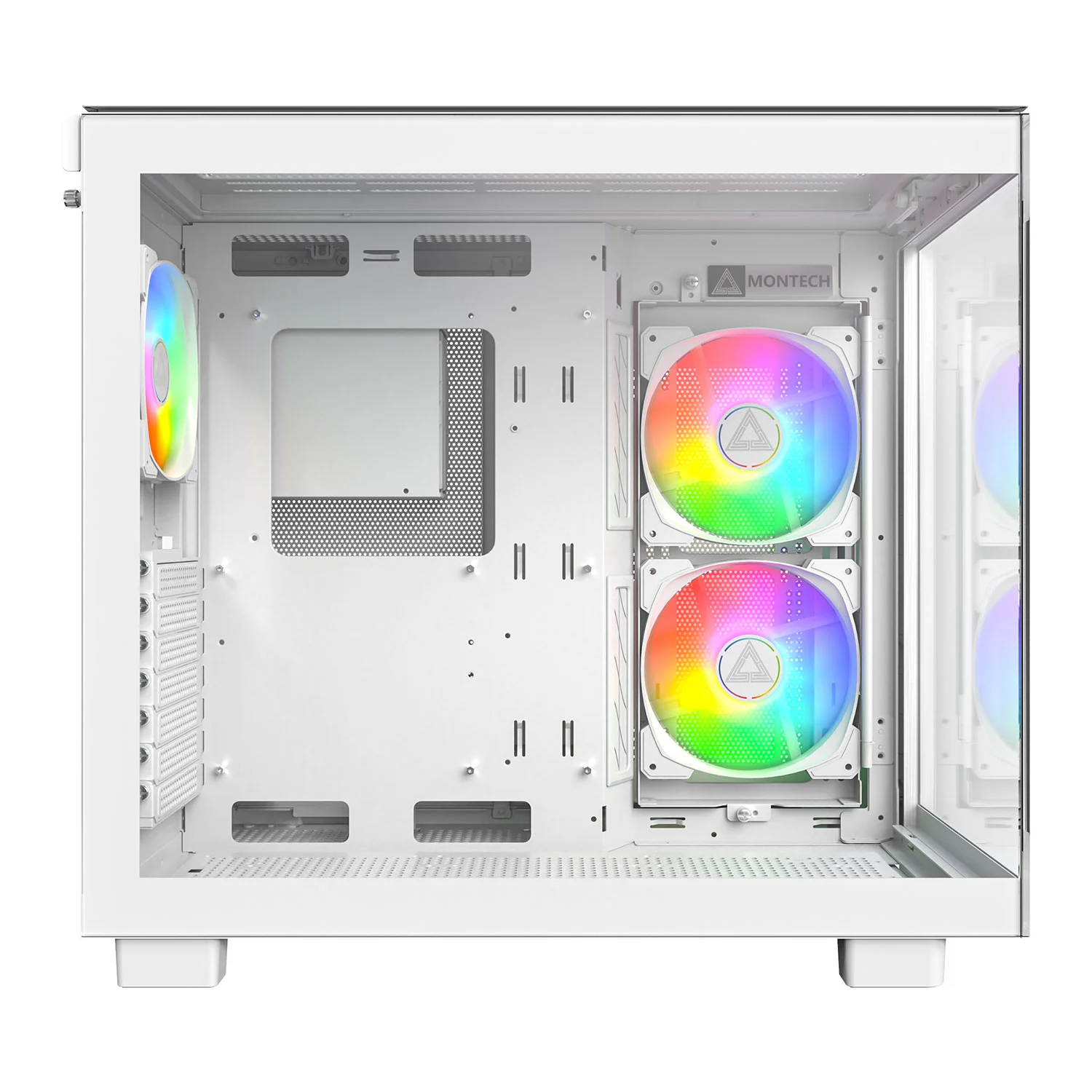 MONTECH King 65 PRO ATX Mid Tower Gaming PC Case - White with Transparent Side 