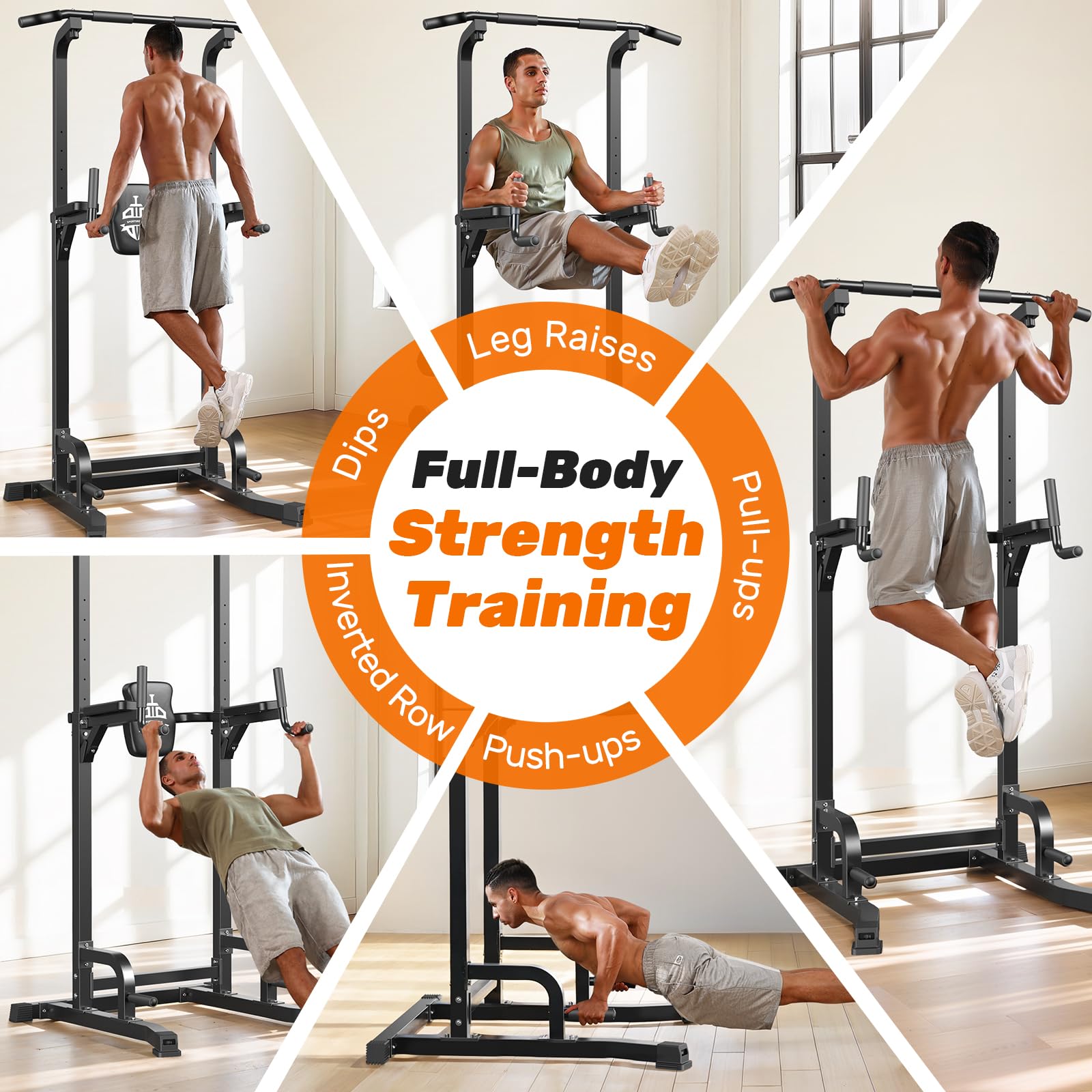 Sportsroyals Power Tower Dip Station Pull Up Bar 204kg Home Gym