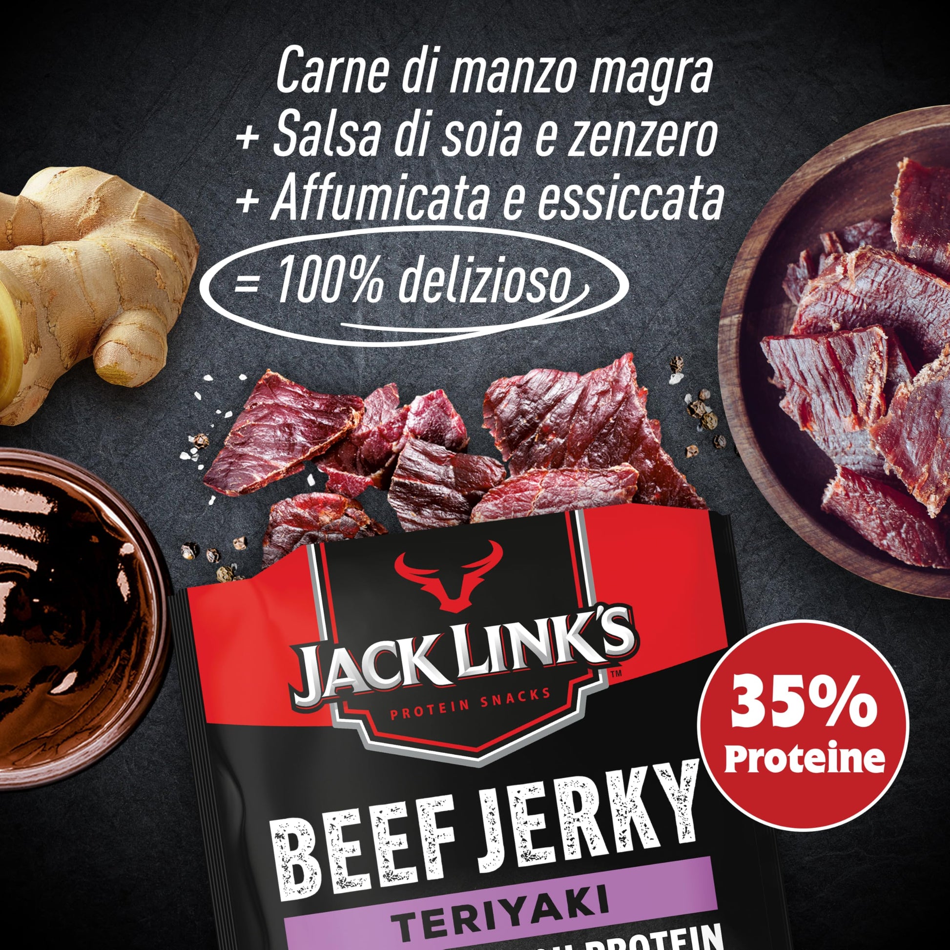 Jack Link's Beef Jerky Teriyaki 12 x 40g High Protein Snack
