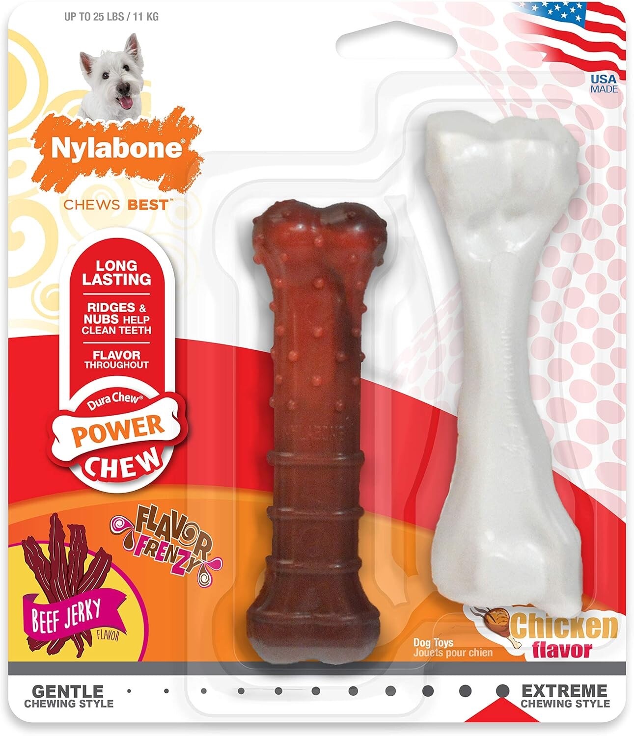 Nylabone Dog Chew Toys - Durable Twin Pack for Small Dogs