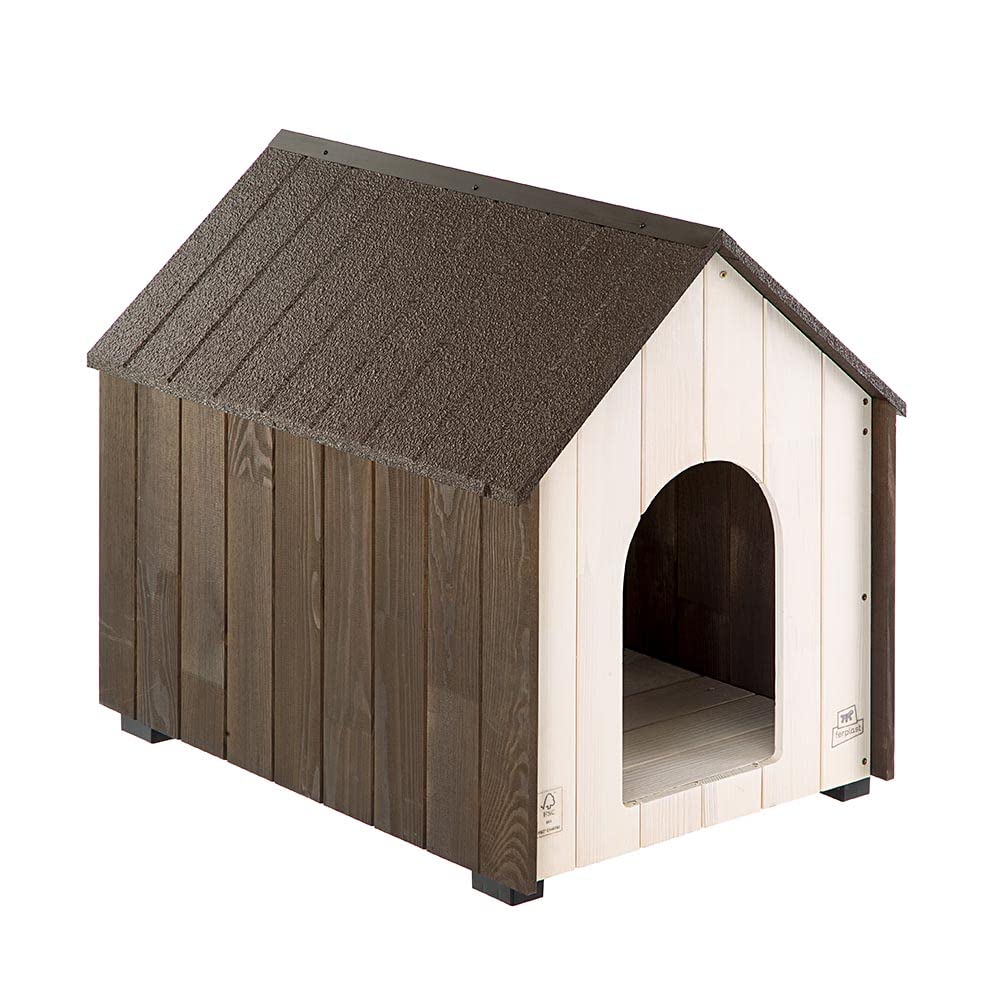 Ferplast KOYA FSC Wooden Dog House M 54.5cm - With Sloped Roof + Waterproof