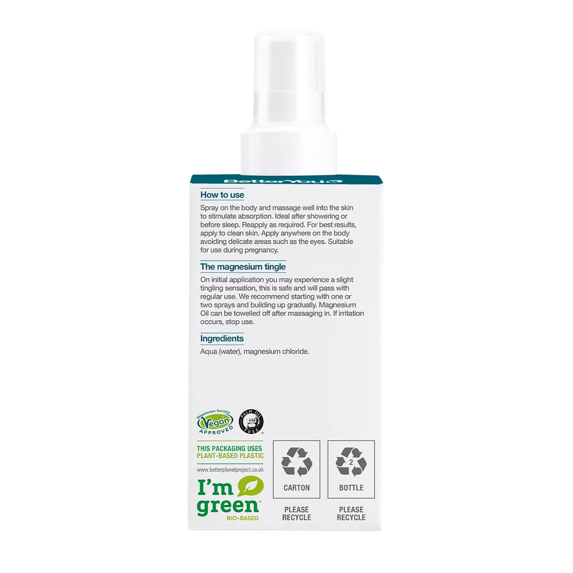 BetterYou Magnesium Oil Body Spray 100ml - High Strength Natural Magnesium Supplement