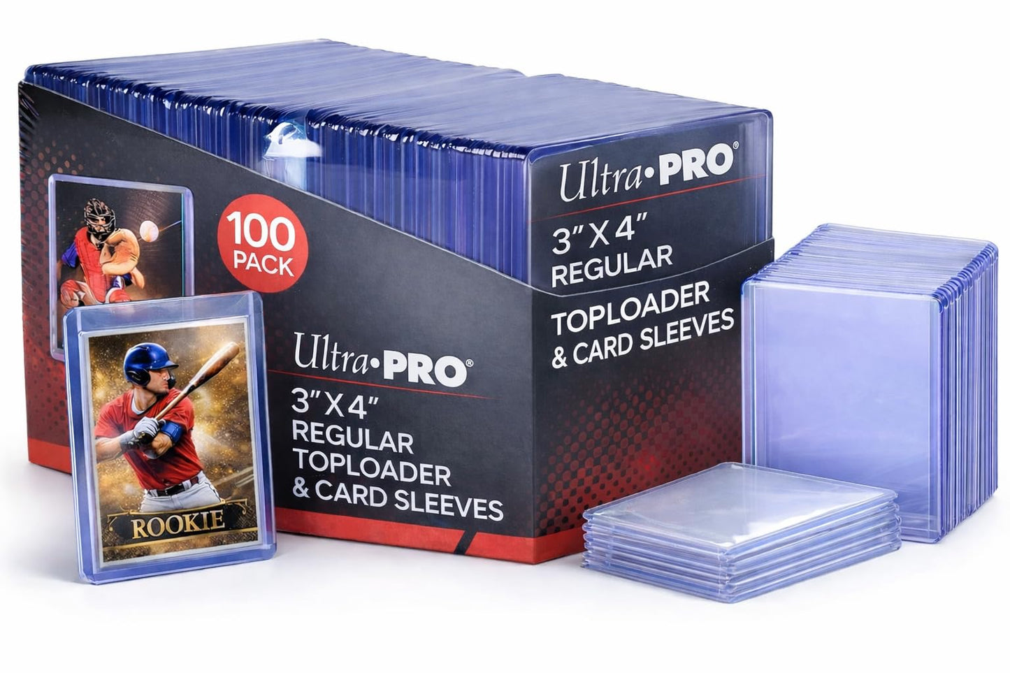 Ultra Pro 3" x 4" Top Loaders + Soft Sleeves 100 Pack