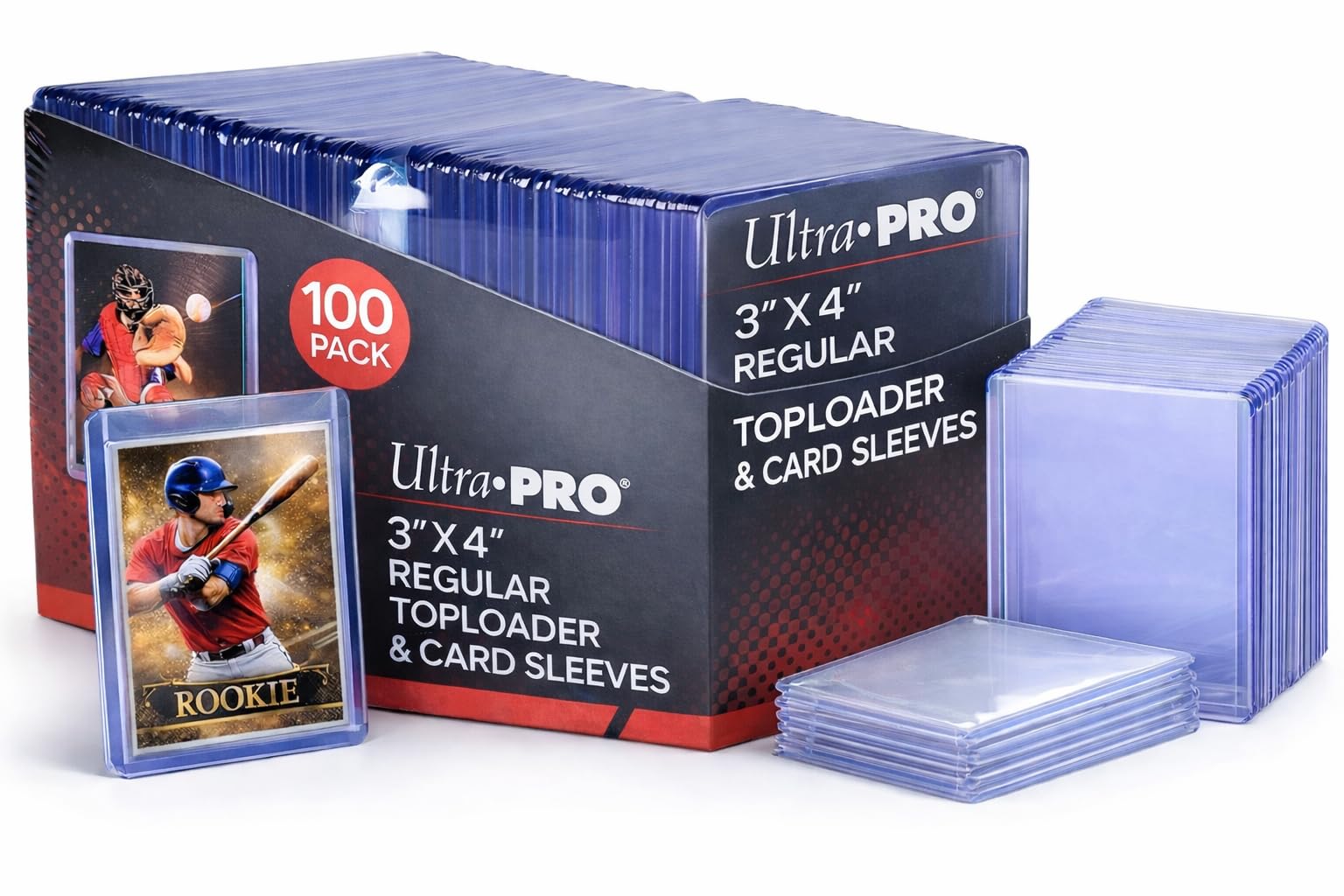 Ultra Pro 3" x 4" Top Loaders + Soft Sleeves 100 Pack