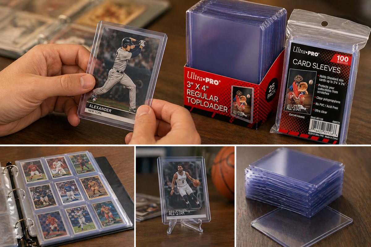 Ultra Pro Toploaders & Soft Sleeves Bundle for Yugioh, Pokemon, MTG Trading Cards