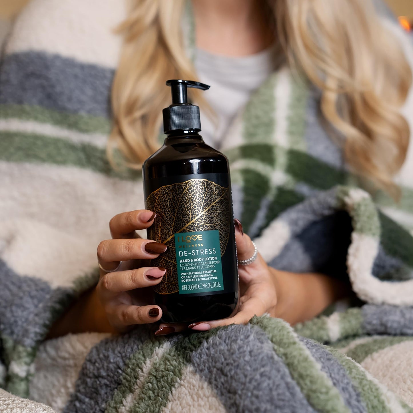 I LOVE Wellness Destress Hand & Body Lotion with Natural Oils, Aloe Vera & Vitamin E