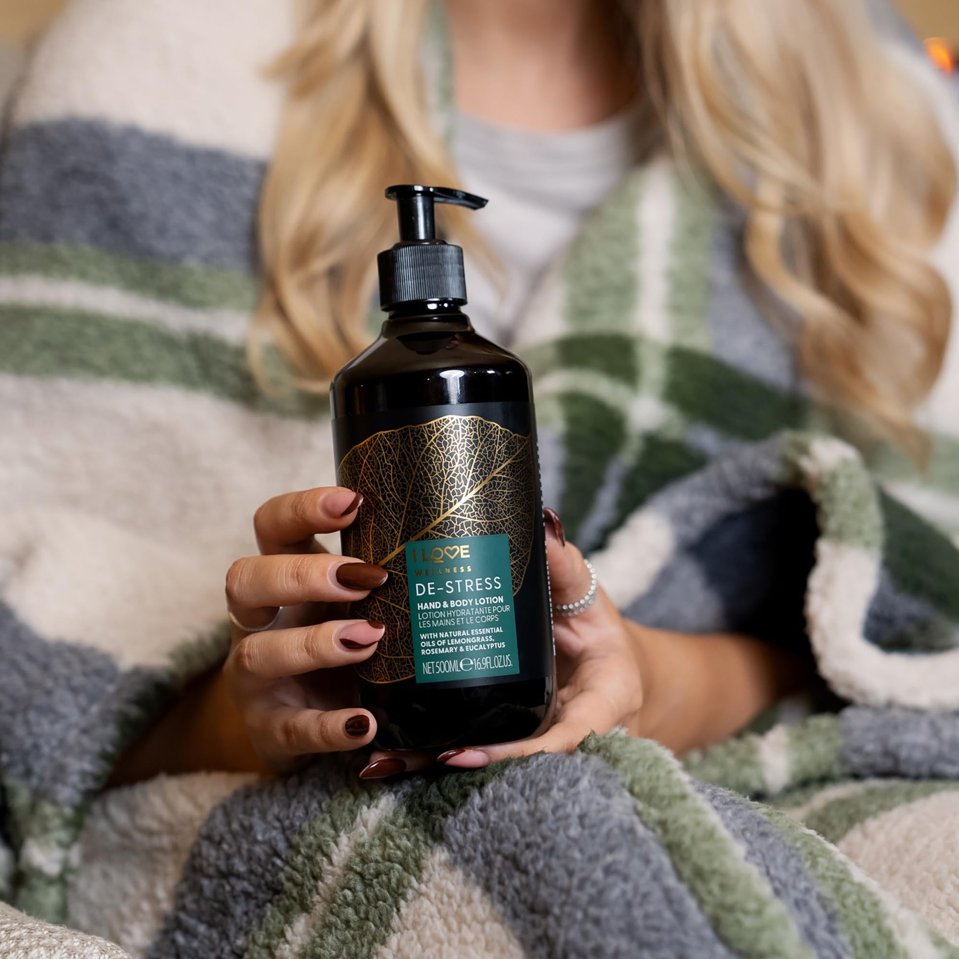 I LOVE Wellness Destress Hand & Body Lotion with Natural Oils, Aloe Vera & Vitamin E