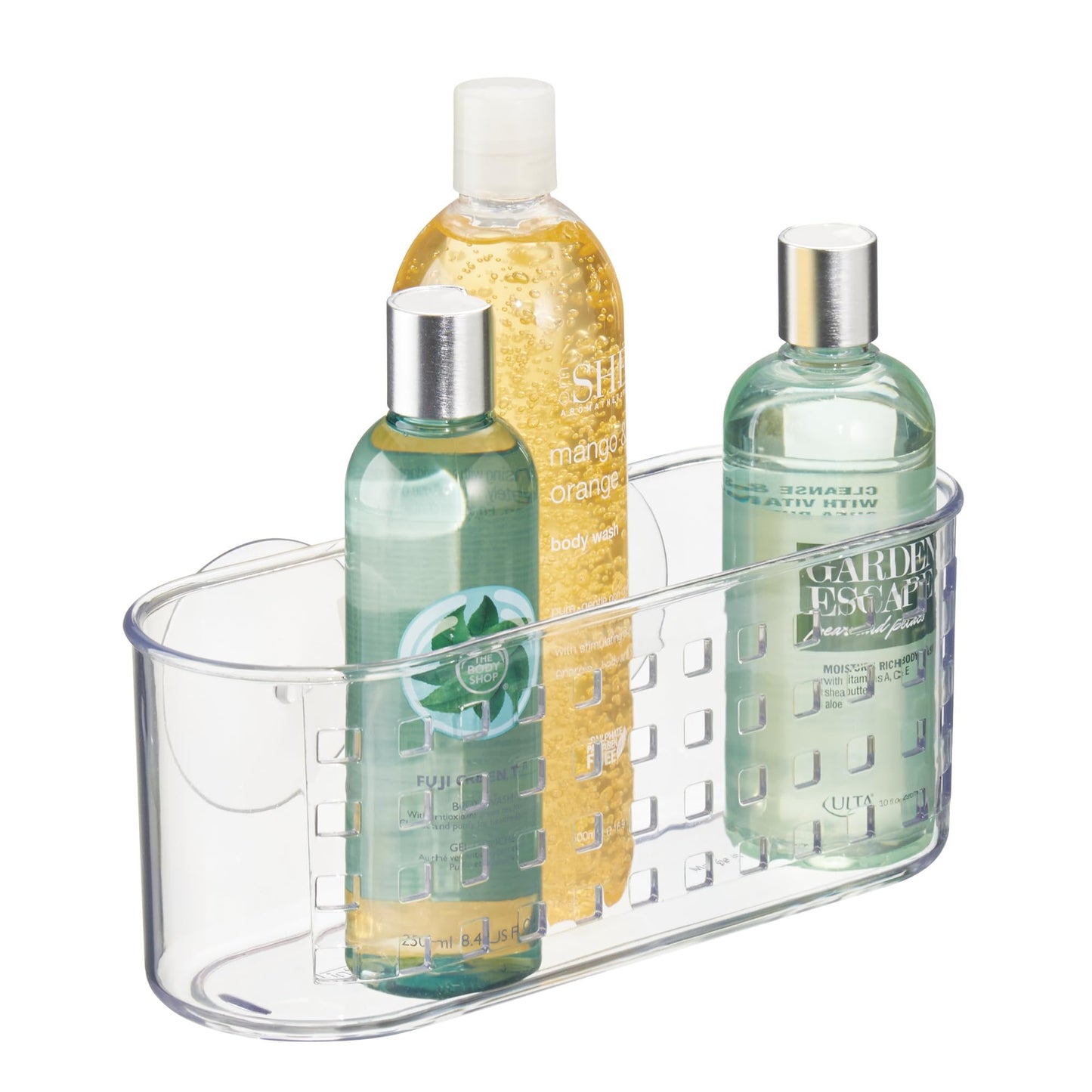 iDesign Shower Caddy Suction Cup Bathroom Storage Shelf - Transparent 