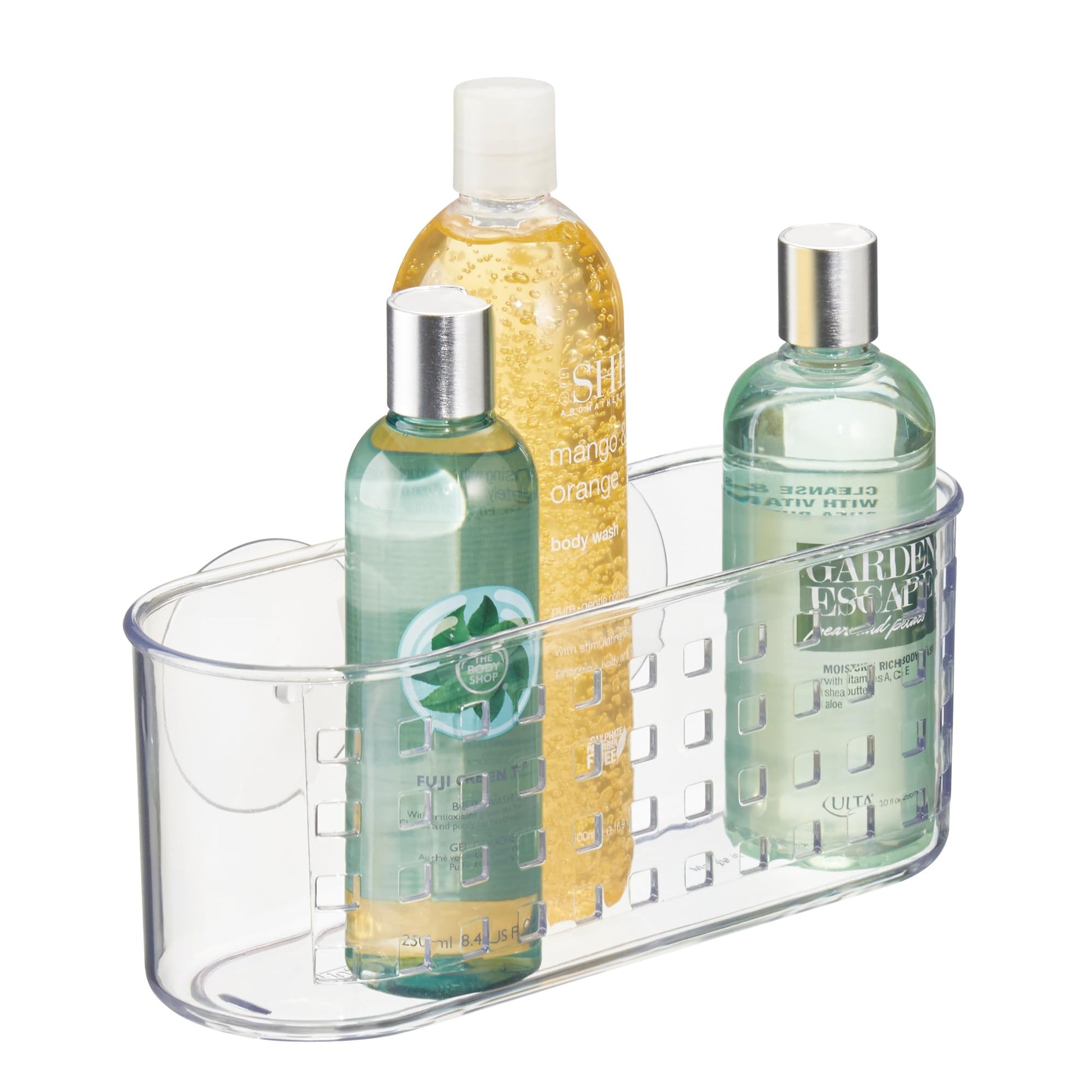 iDesign Shower Caddy Suction Cup Bathroom Storage Shelf - Transparent 