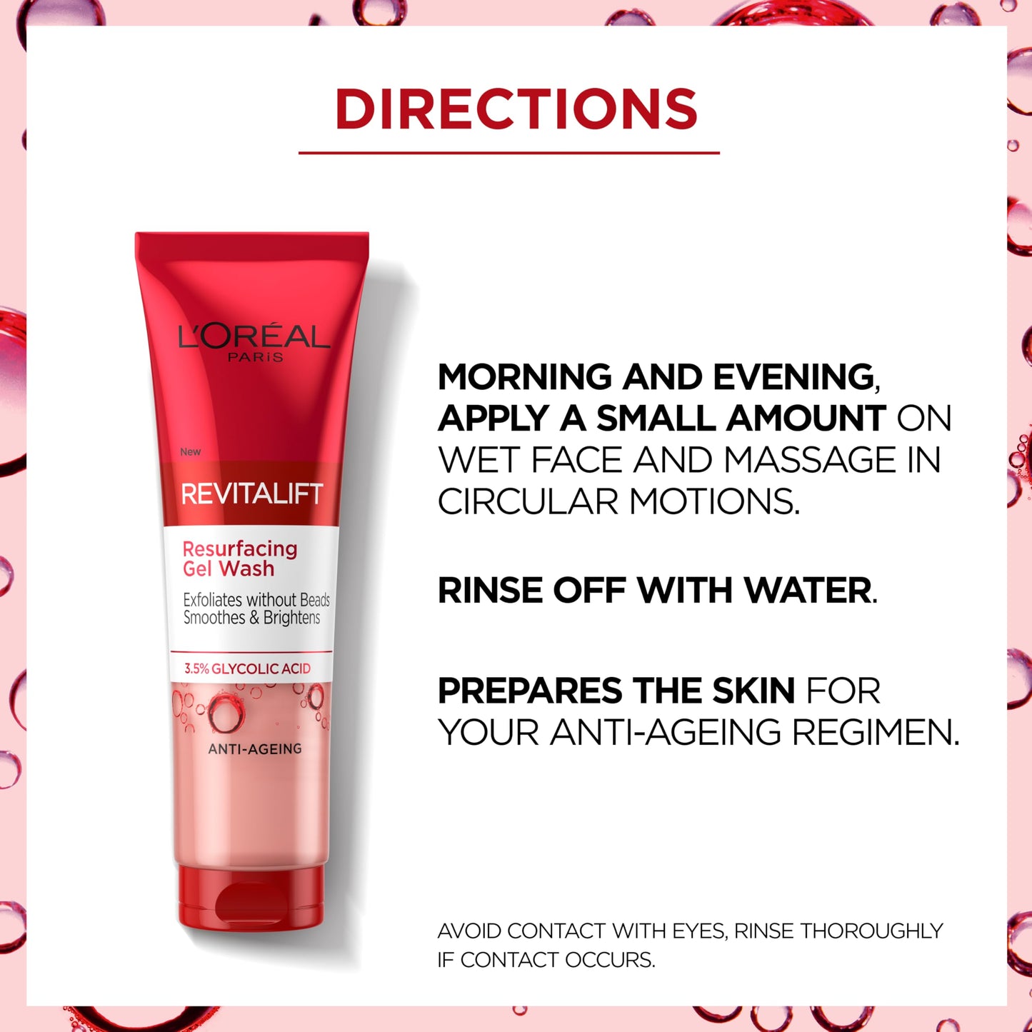 L'Oreal Paris Glycolic Acid Cleanser 150ml Revitalift Resurfacing Gel