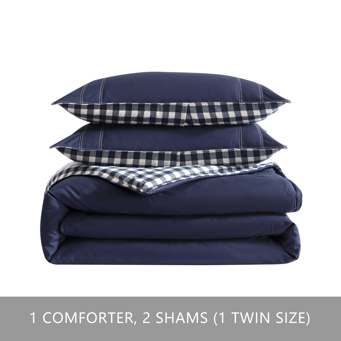 Eddie Bauer Kingston Reversible Comforter Set Full/Queen Navy