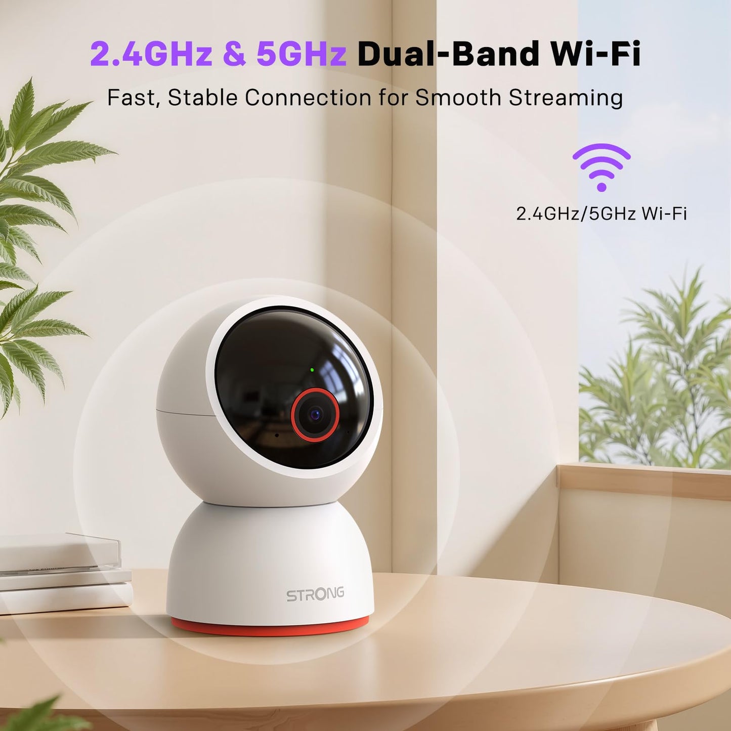 Strong 4K 8MP Indoor Security Camera 360° Pan/Tilt WiFi 5G Baby Monitor