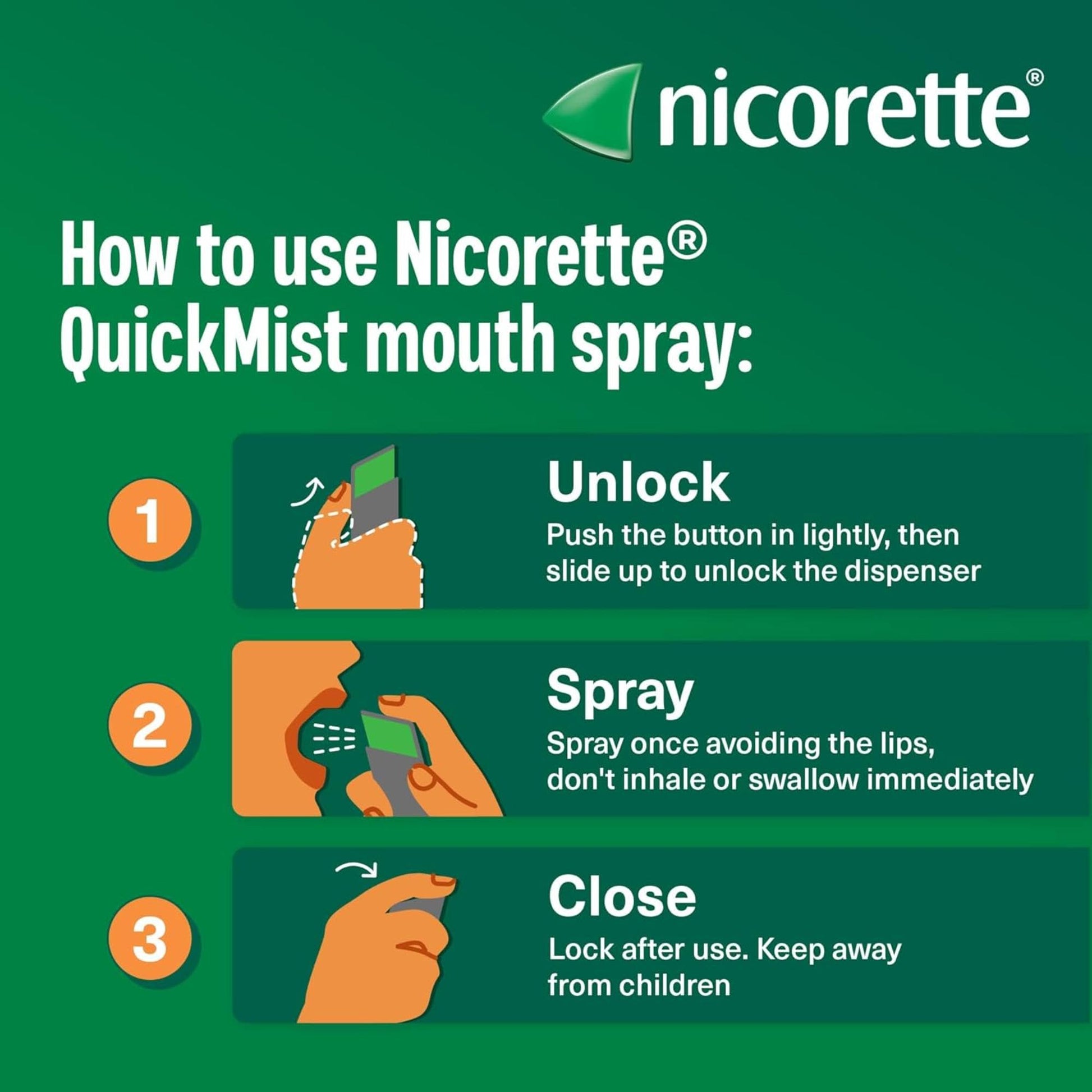 Nicorette QuickMist Cool Berry Mouthspray 1x150 Sprays Quit Smoking Aid