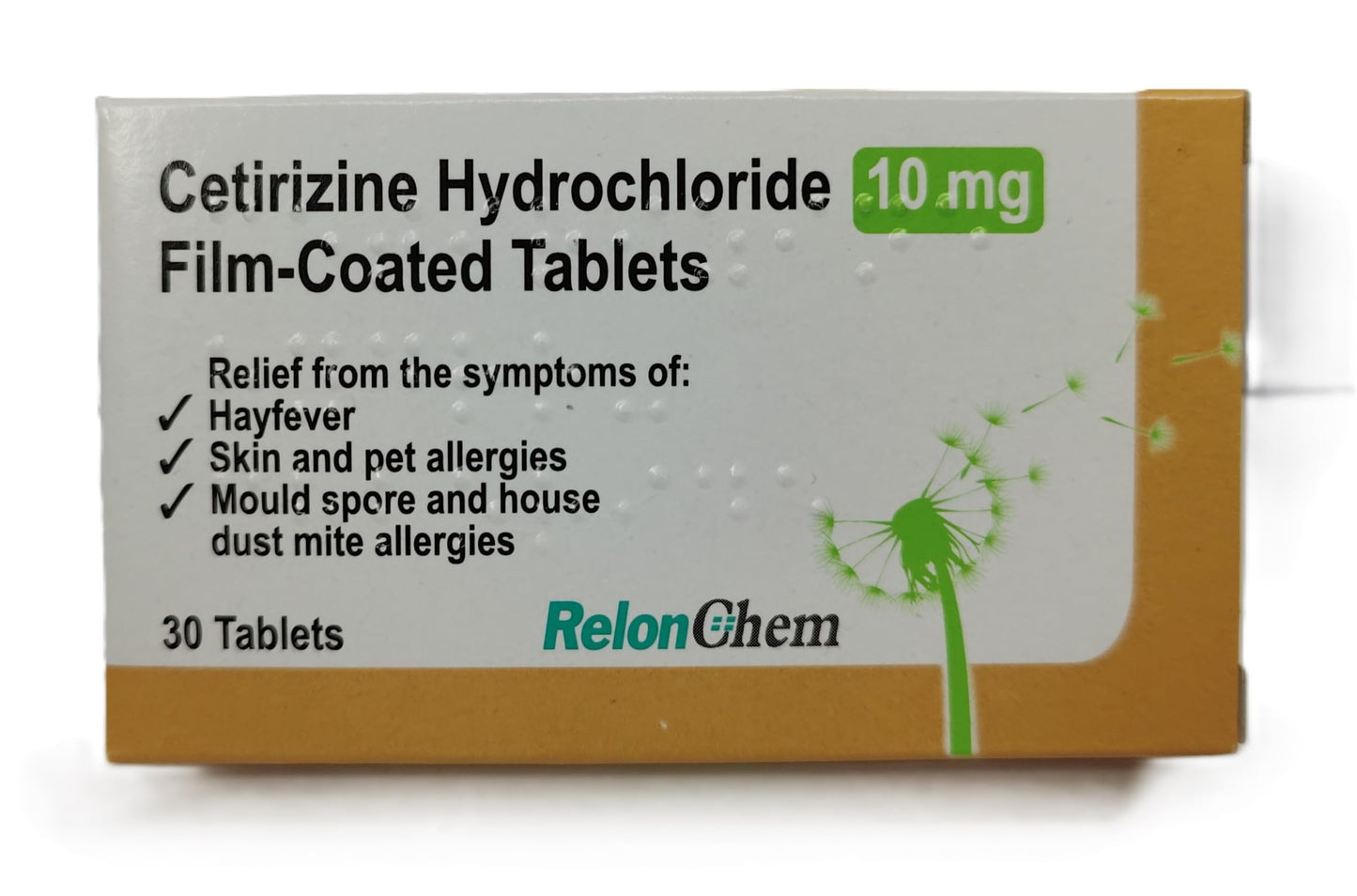 Relonchem Cetirizine 10mg Hayfever Allergy Relief 30 Tablets