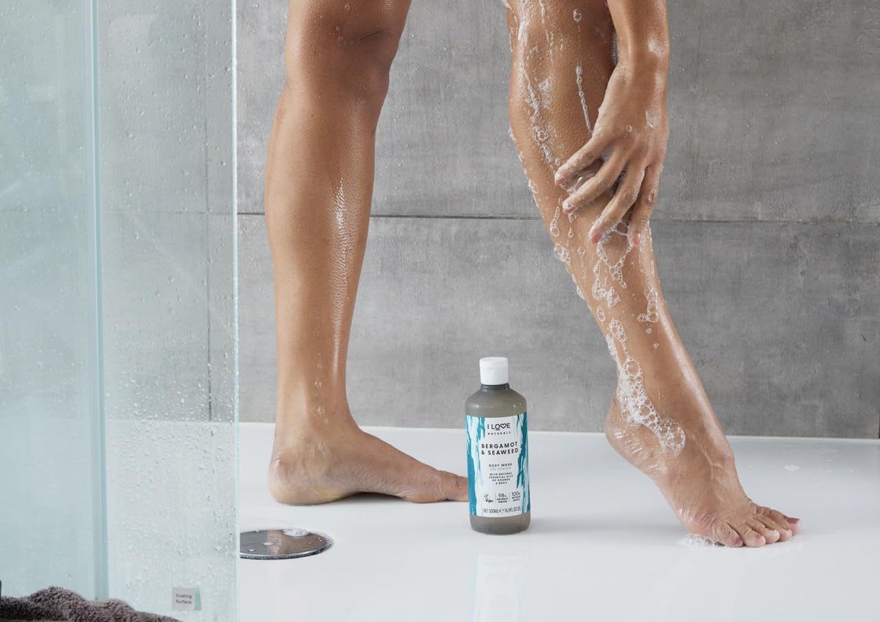 I LOVE Naturals Bergamot & Seaweed Body Wash 3 x 500ml with Natural Essential Oils