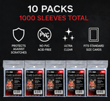 Ultra Pro 1000 Clear Soft Sleeves - 10 Packs Trading Card Protection, MTG/Sports/Pokemon