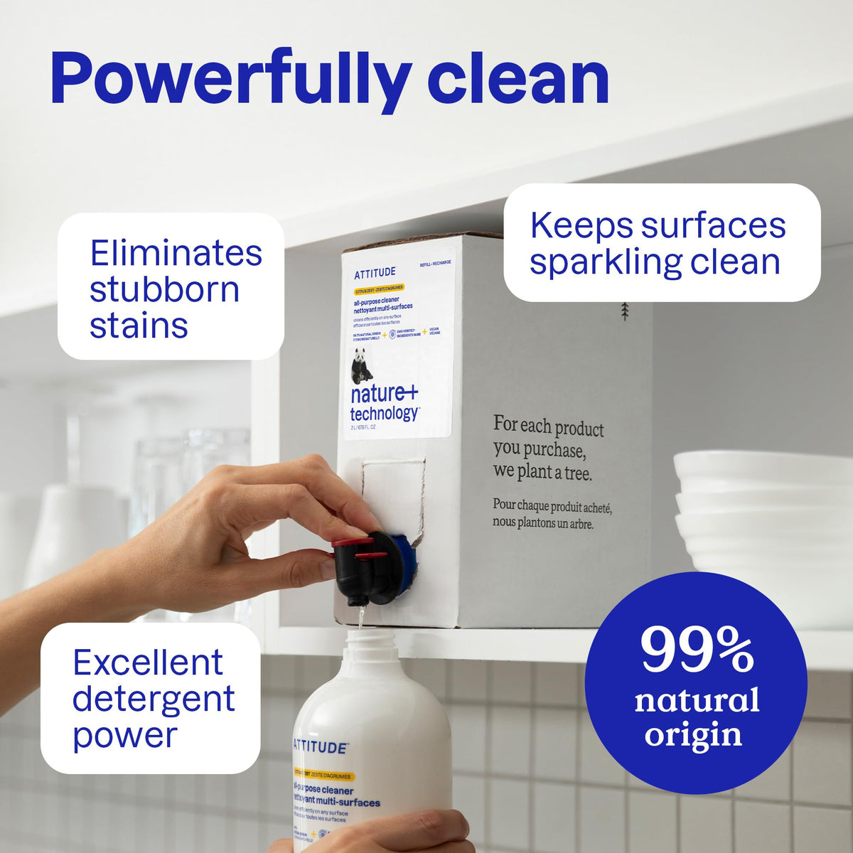 ATTITUDE All Purpose Cleaner Spray 800 mL - EWG Verified Plant-Based