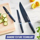 Blue Diamond 3 Piece Knife Set 20cm Chef 13cm Serrated 9cm Paring