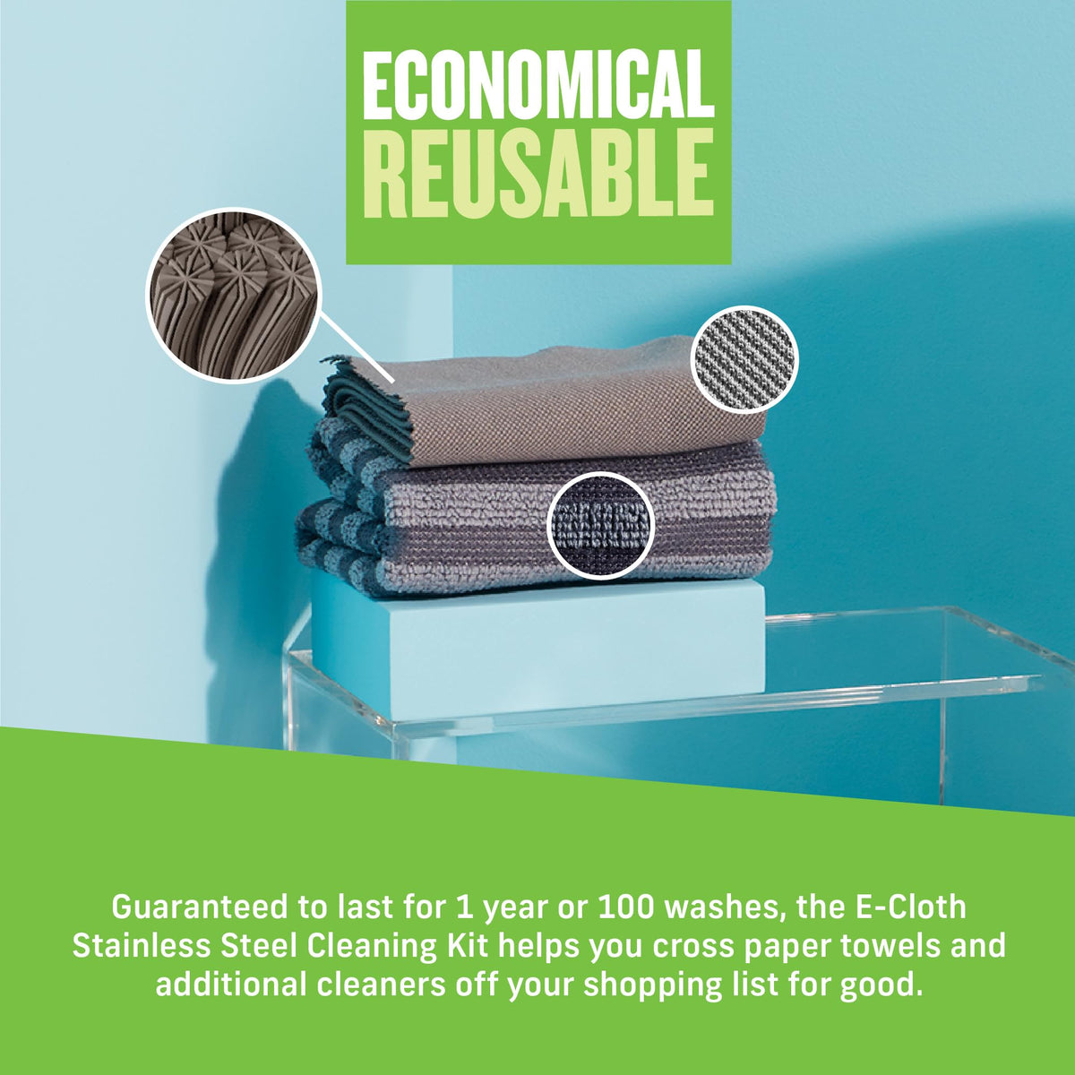 E-Cloth Stainless Steel Cleaning Kit – Premium Microfibre Cloth 2 Pack Set