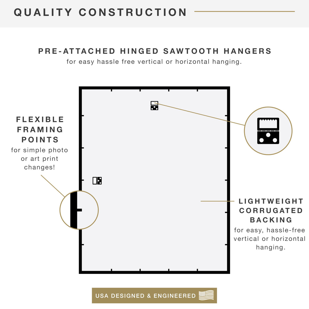 MCS Back-Loading Wall Art & Puzzle Frame Black 24 x 30 Inch