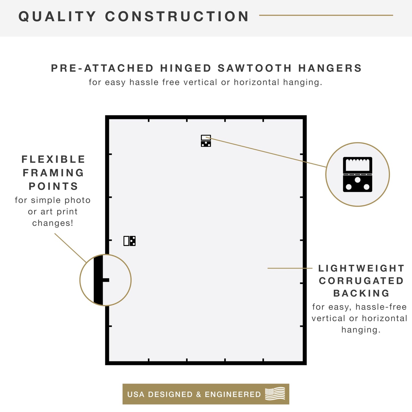 MCS Back-Loading Wall Art & Puzzle Frame Black 24 x 30 Inch