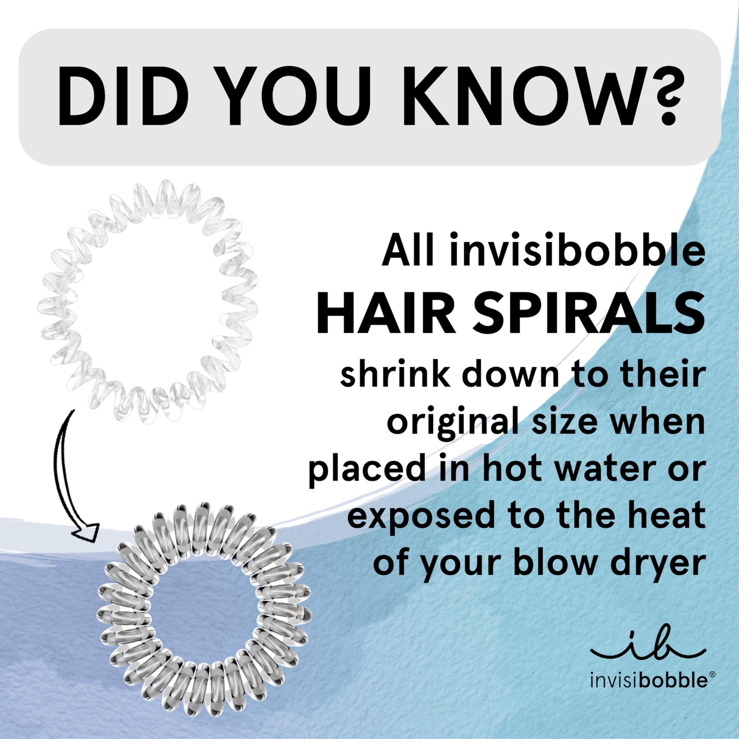 INVISIBOBBLE Power Crystal Clear Hair Spirals Strong Grip Ponytail Holders