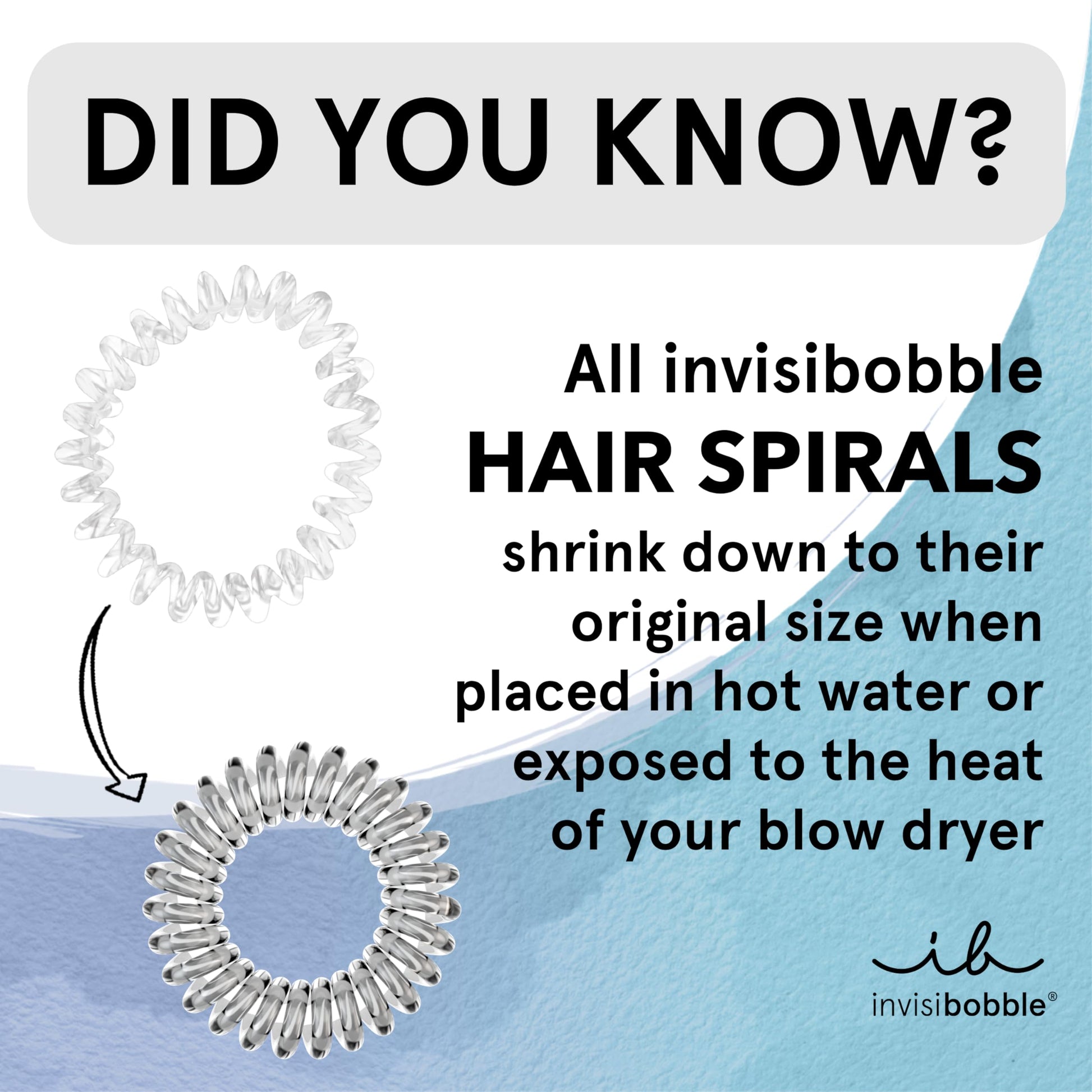 INVISIBOBBLE Power Crystal Clear Hair Spirals Strong Grip Ponytail Holders