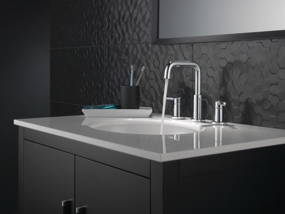 Delta Nicoli Widespread Bathroom Faucet Chrome 3 Hole Sink with 2 Handles