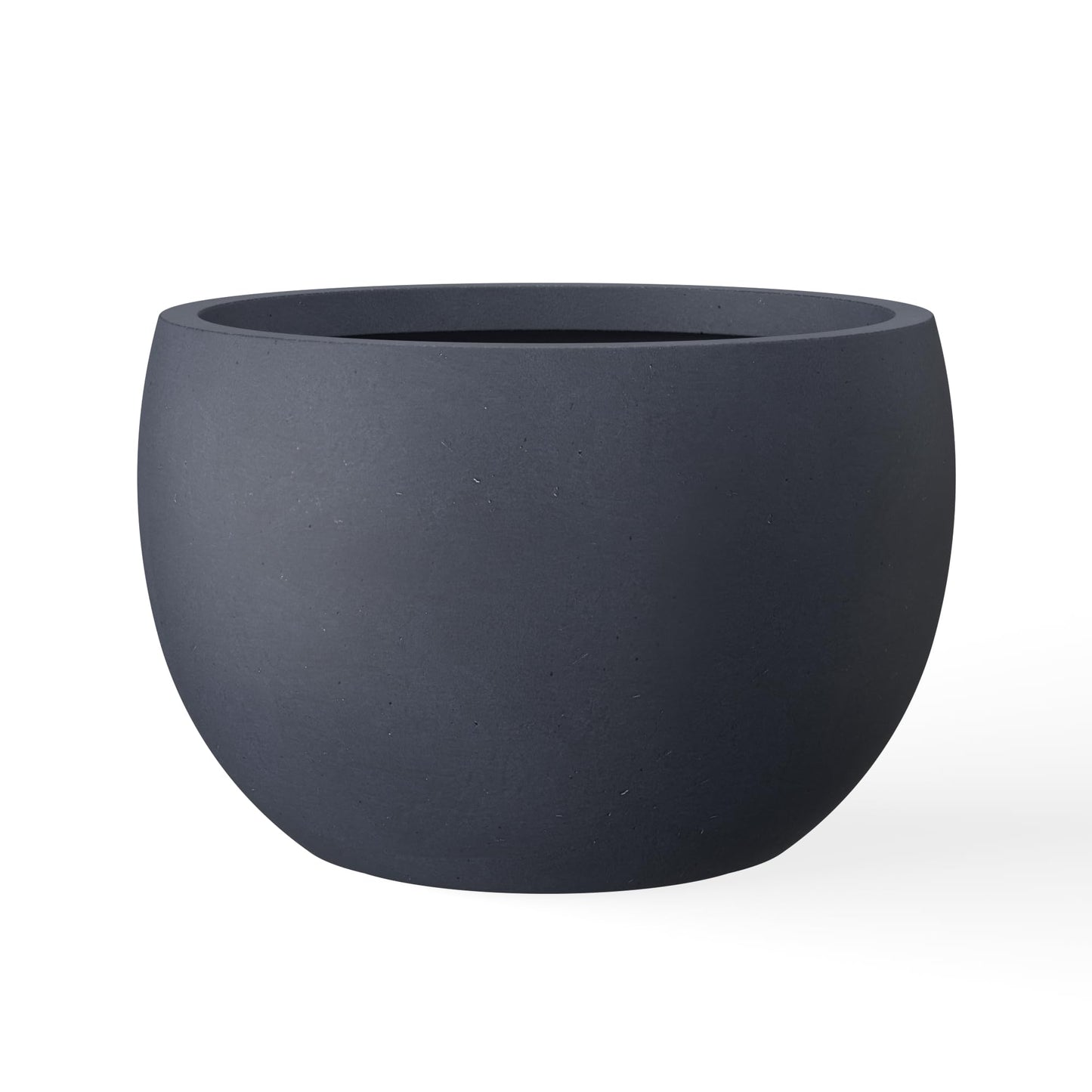Large Concrete Planter in Charcoal 15.7 Inch / 40cm Round Garden Pot