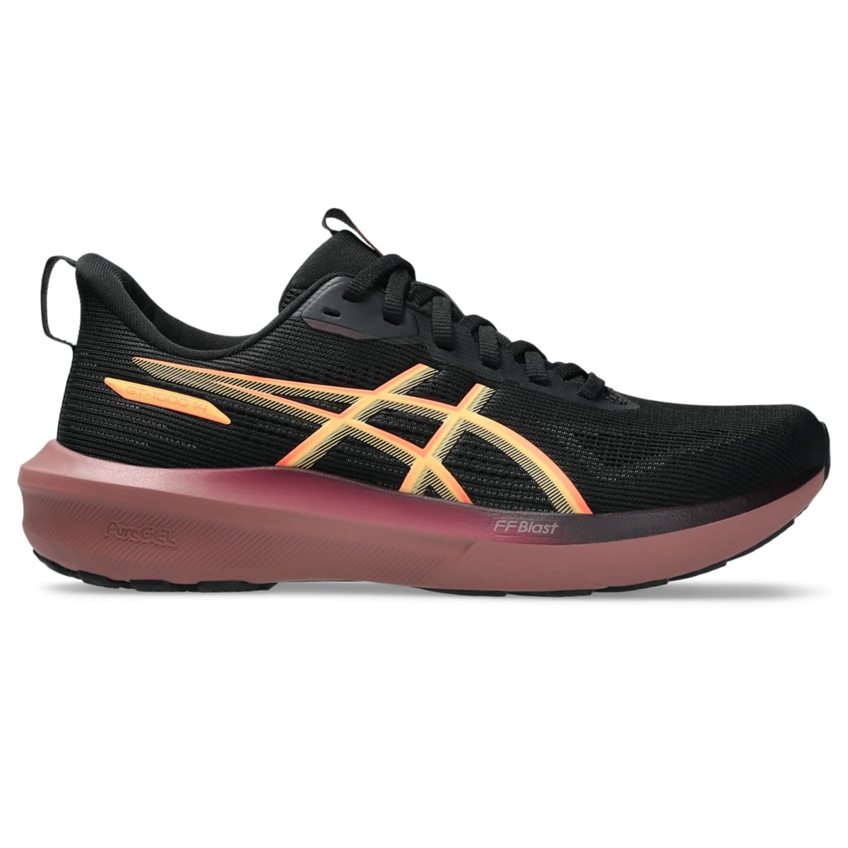 ASICS Women's GT-1000 14 Running Shoes Black Vivid Coral Size 5