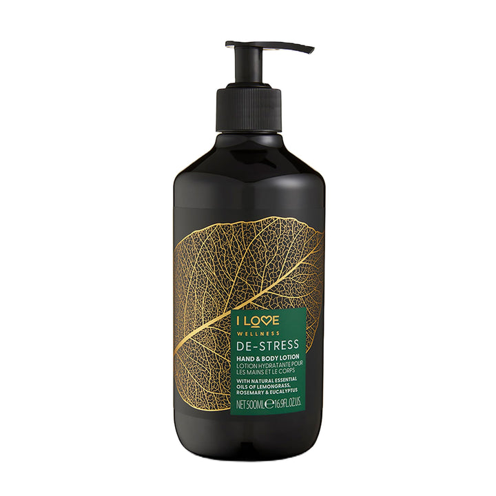 I LOVE Wellness Destress Hand & Body Lotion with Natural Oils, Aloe Vera & Vitamin E