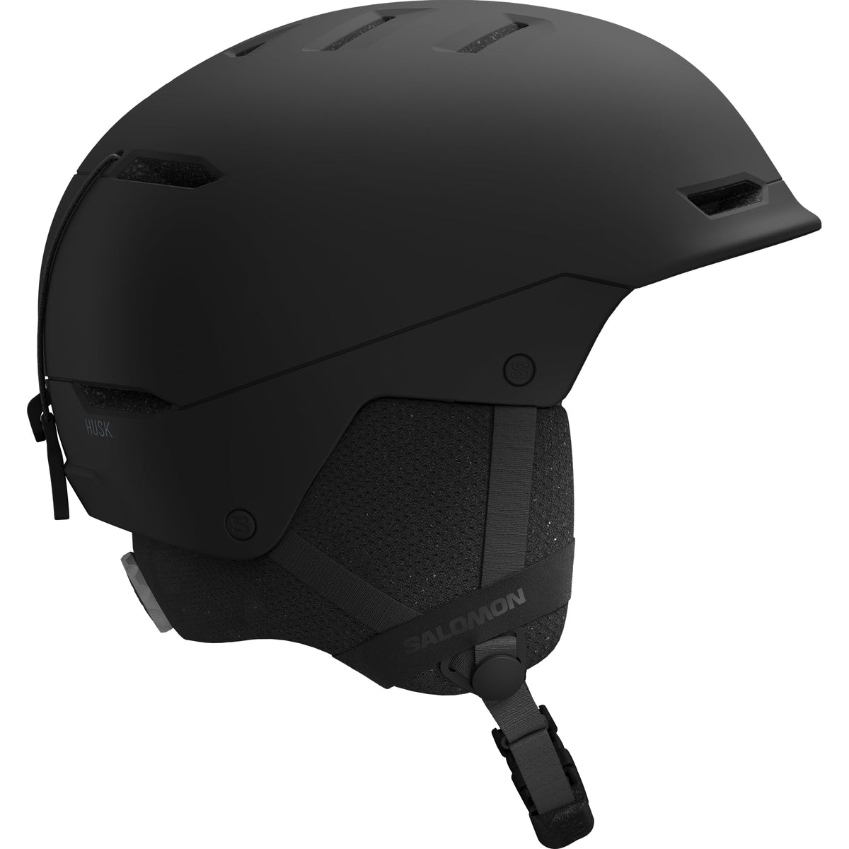 Salomon HUSK JR Kids Ski Snowboard Helmet - Medium 56-59cm - Full Black