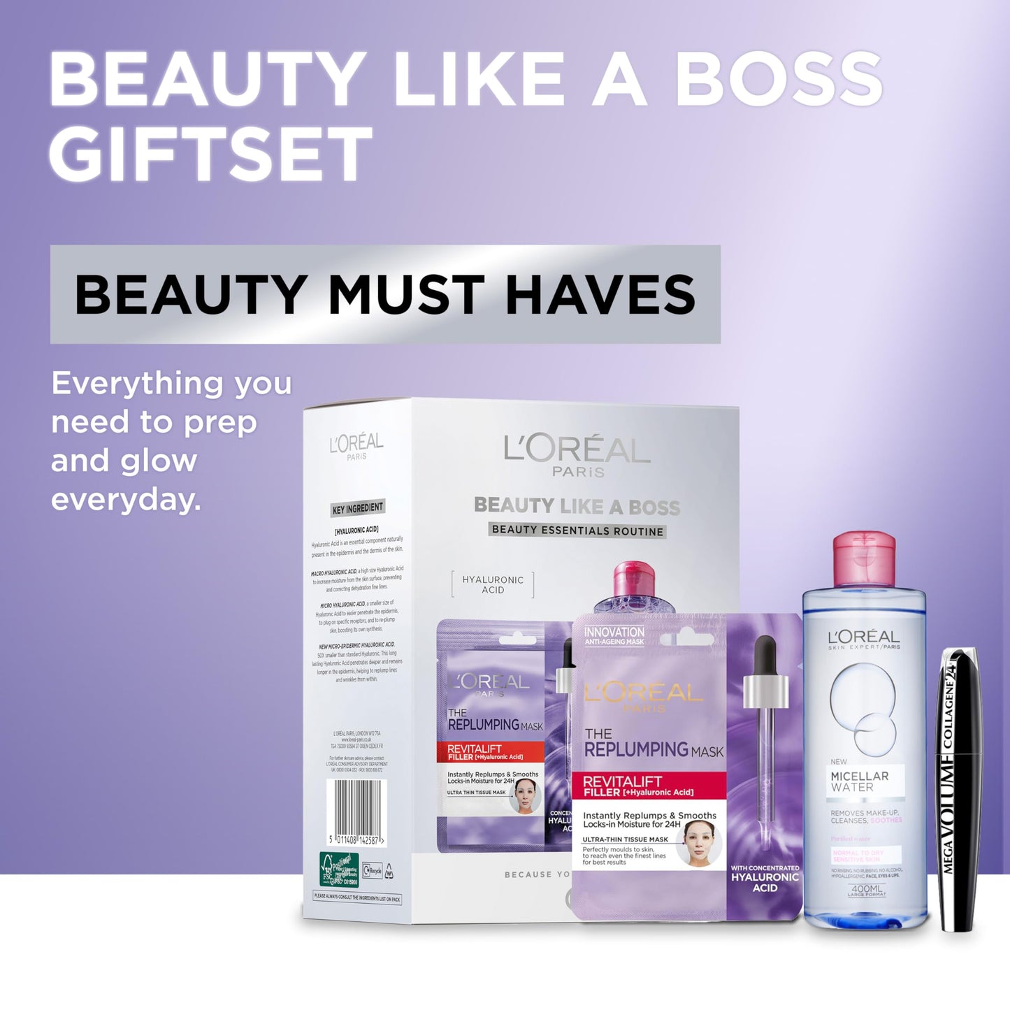 L'Oreal Paris Beauty Like a Boss Giftset Hyaluronic Skincare