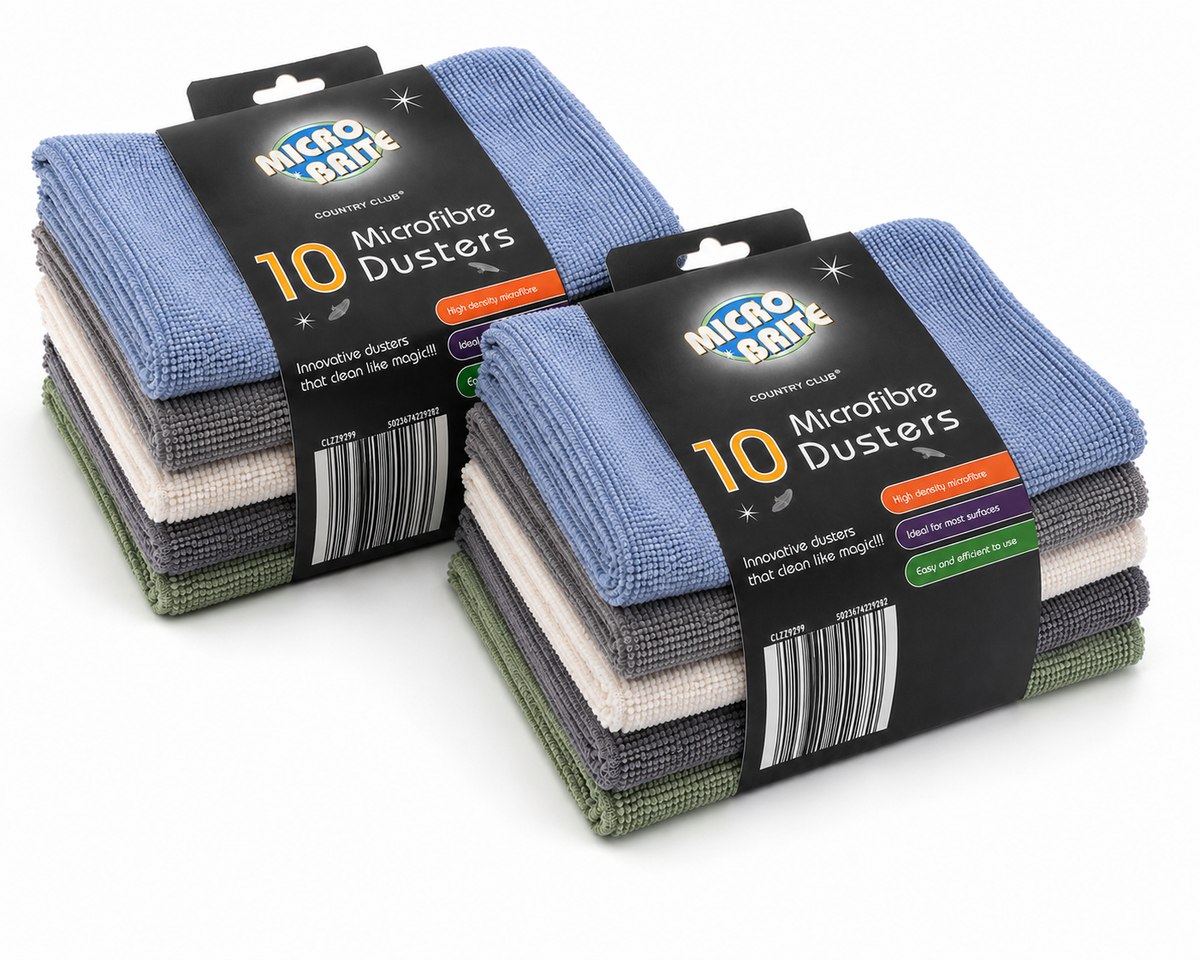 Micro Brite Microfibre Dusters 20Pack, Premium Soft Lint-Free Cleaning Cloths