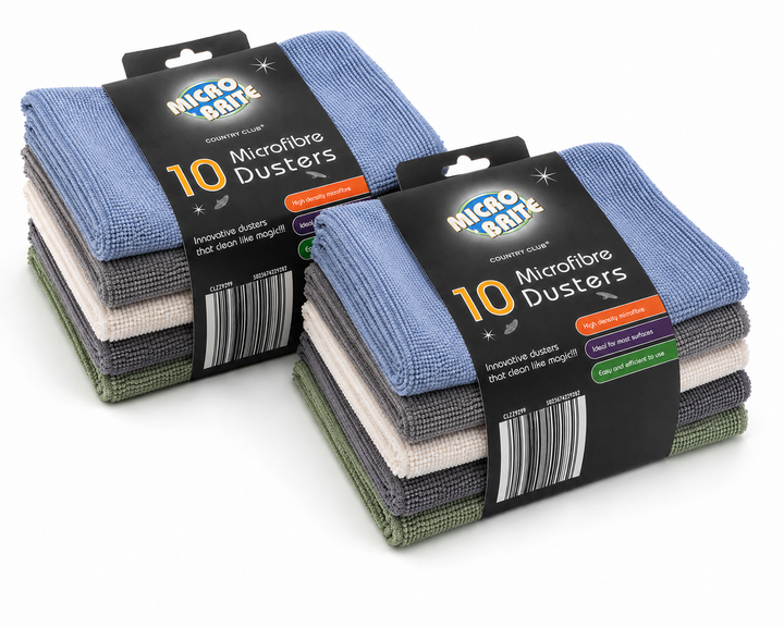 Micro Brite Microfibre Dusters 20Pack, Premium Soft Lint-Free Cleaning Cloths