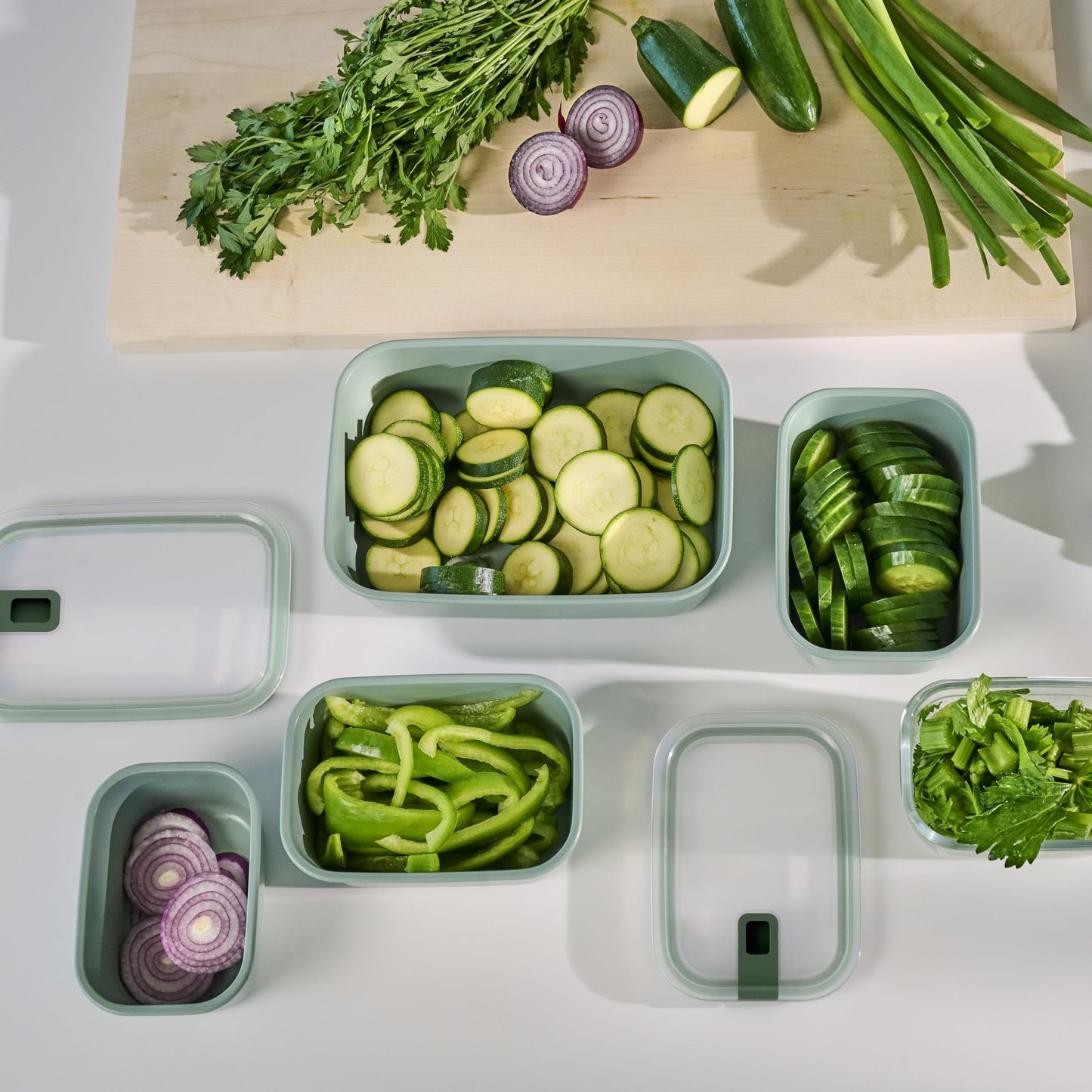 Mepal EasyClip Food Container 1500ml Airtight and Leakproof - Nordic Green Sage
