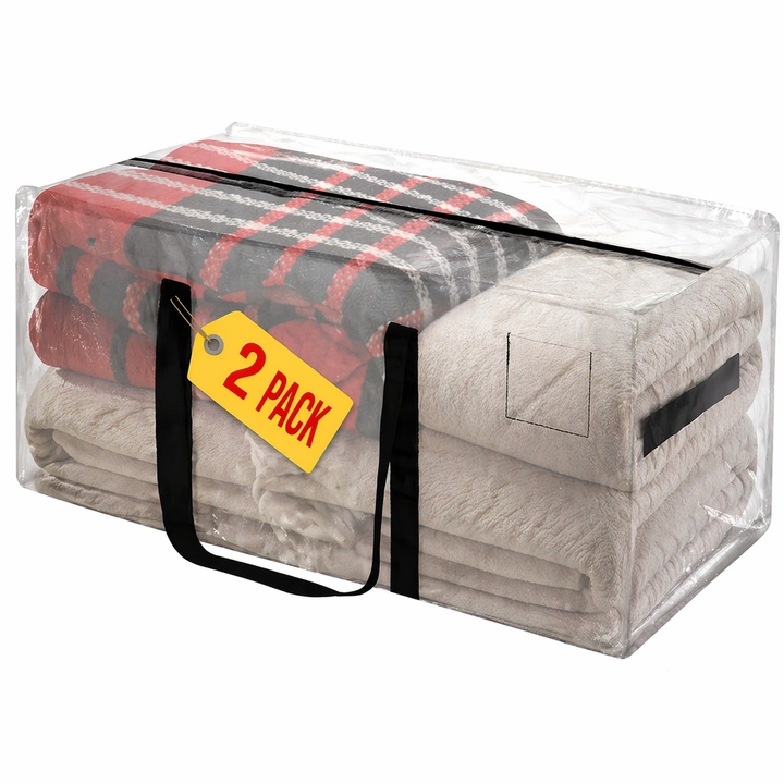 2 Pack 90L Heavy Duty Moving Bags/Storage Totes, Water-Resistant Packing Bags - 74 x 36cm 