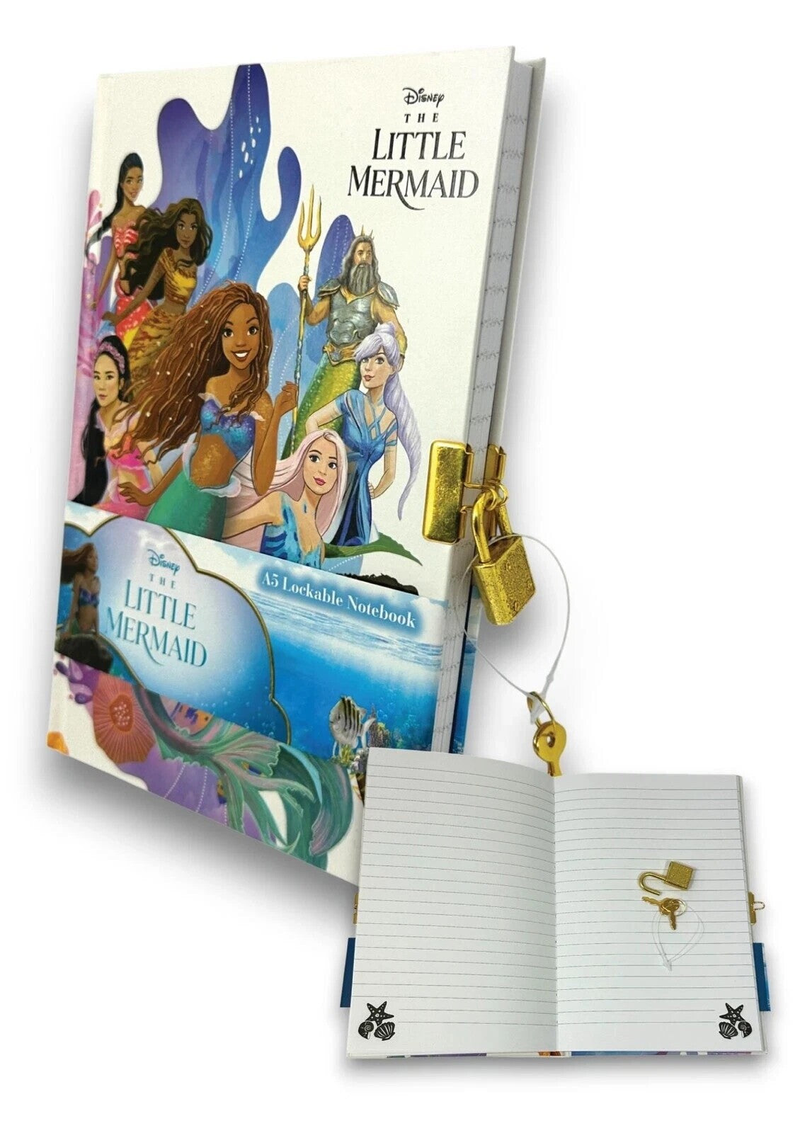 The Little Mermaid Notebook - Lockable Hardcover Journal