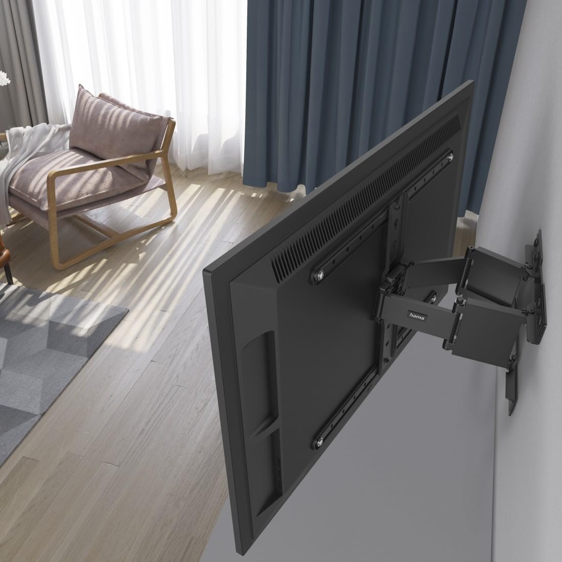 Hama FULLMOTION Ultraslim TV Wall Mount 90 Inch 400x600cm Black