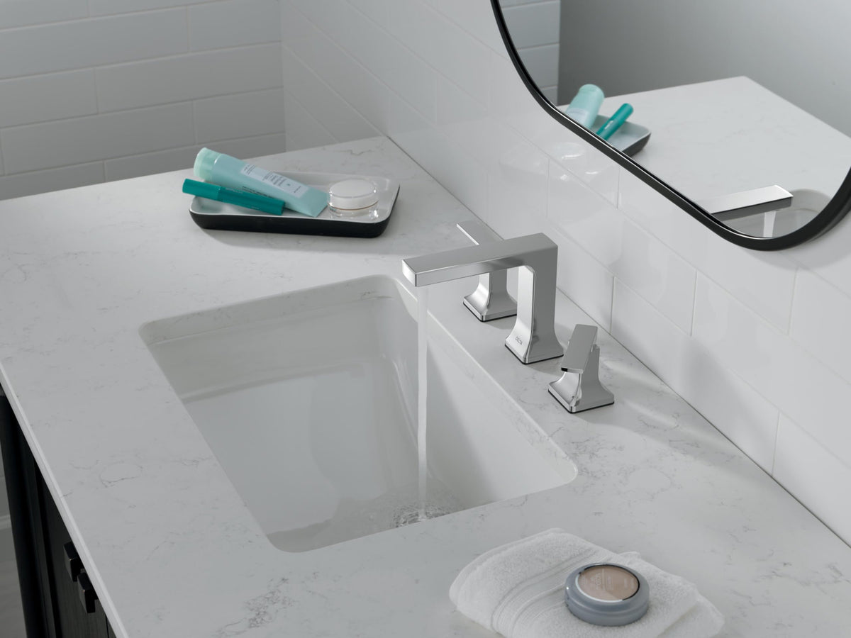 Delta Faucet Velum Widespread Chrome Bathroom Faucet 3 Hole 2 Handle Tap Set