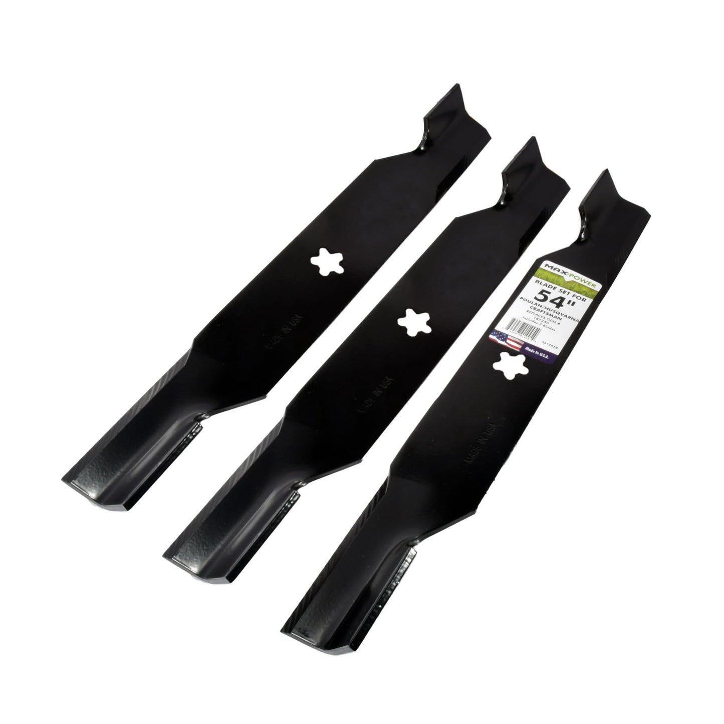 MAXPOWER 561747 Mower Blades 54 inch Set Craftsman/Poulan