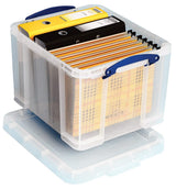 Really Useful Box 35L Clear Plastic Storage Box with Secure Lid