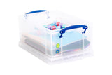 Really Useful Box 9 Litre 3x Pack Clear Plastic Storage Container with Clip Handles & Lid