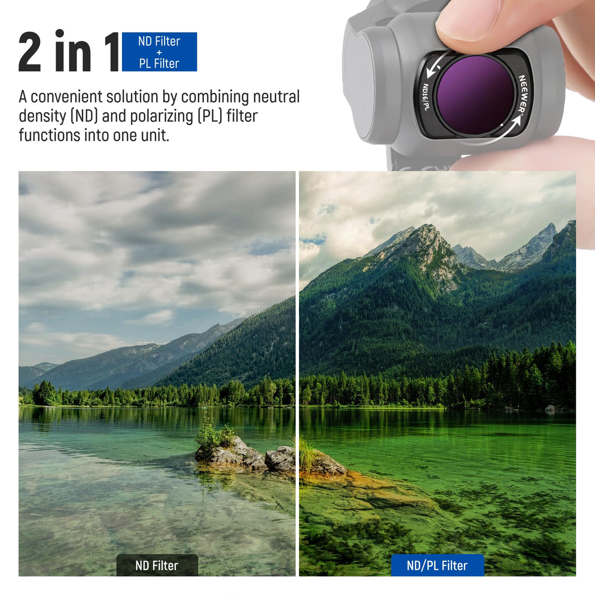 NEEWER 16 Pack Filter Set Compatible for DJI Osmo Pocket 3/4 ND CPL UV