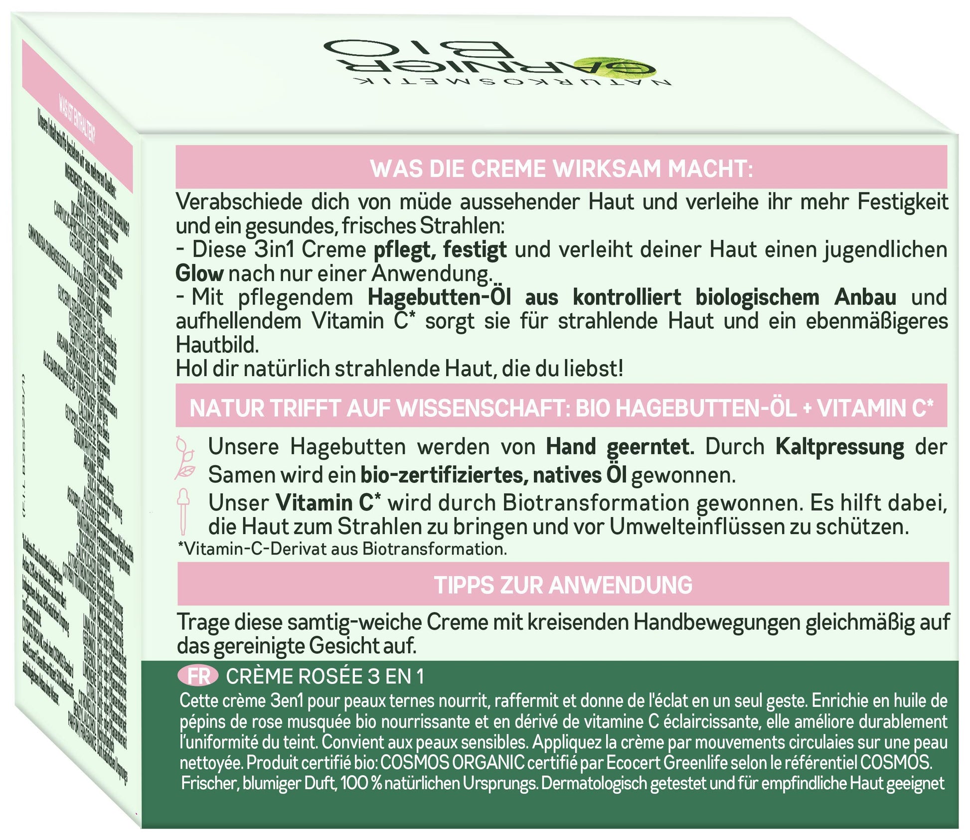 Garnier Bio Rosy Glow 3-in-1 Rose Cream 50ml - Youthful Glow